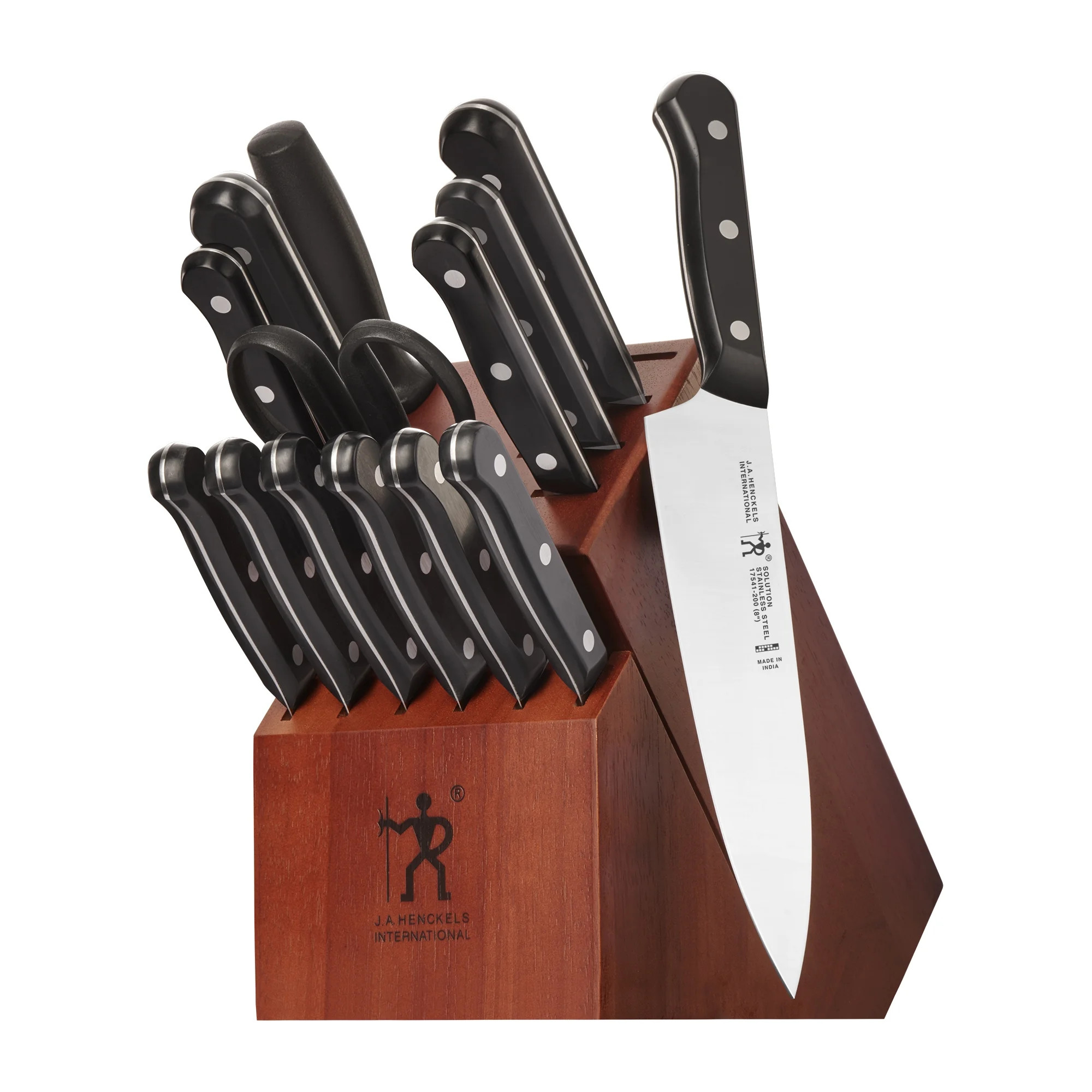 Henckels Solution 15-pc Kitchen Knife Set with Block, Chef Knife, Paring Knife, Utility Knife, Br... | Walmart (US)