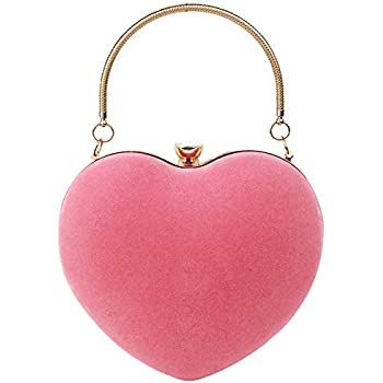 Mily Heart Shape Clutch Bag Messenger Shoulder Handbag Tote Evening Bag Purse | Amazon (US)