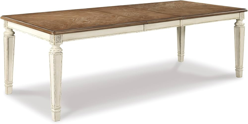 Signature Design by Ashley Realyn French Country Dining Extension Table, Seats up to 8, Chipped W... | Amazon (US)