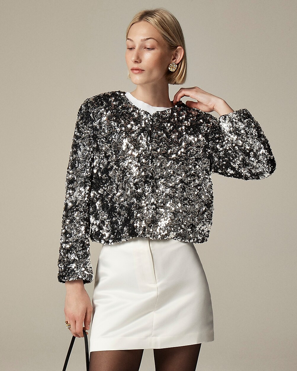 Collection lady jacket with silver sequins | J. Crew US
