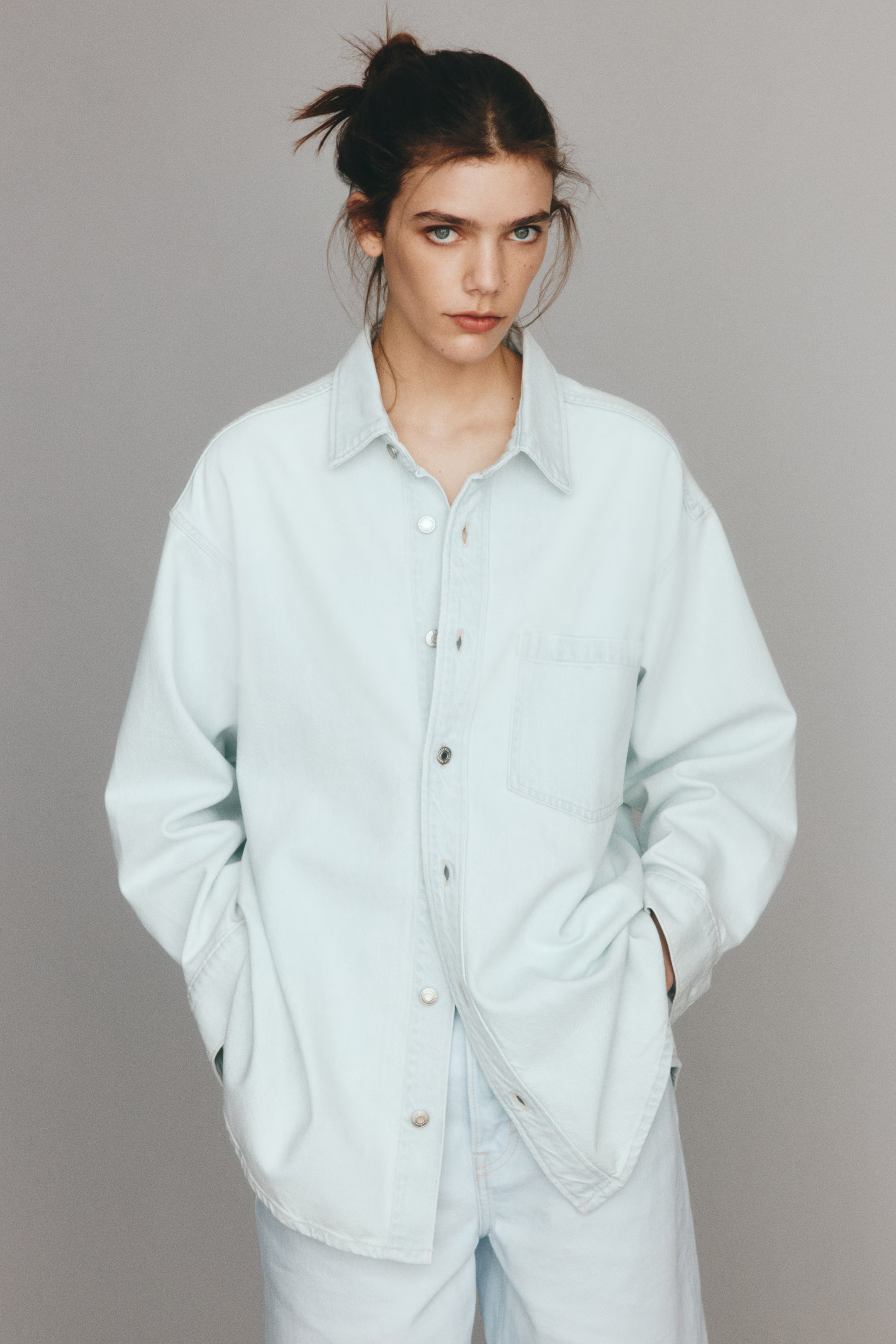 Feather Soft Oversized Denim Shirt | H&M (US + CA)