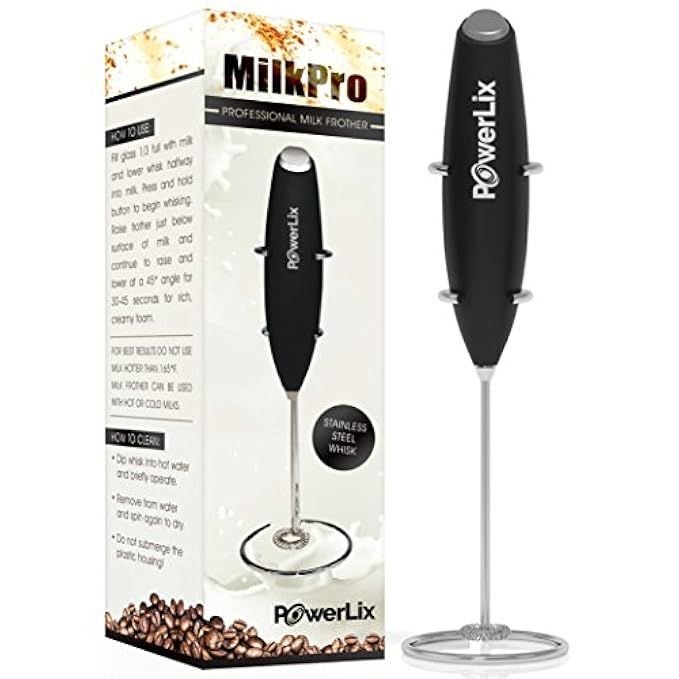 PowerLix Milk Frother Handheld Battery Operated Electric Foam Maker For Coffee, Latte, Cappuccino, H | Amazon (US)