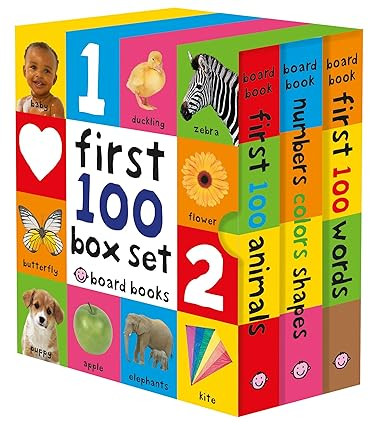First 100 Board Book Box Set (3 books): First 100 Words, Numbers Colors Shapes, and First 100 Ani... | Amazon (US)