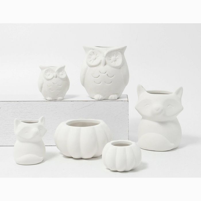 6ct Paintable Ceramic Fall Planters - Bullseye's Playground™ | Target