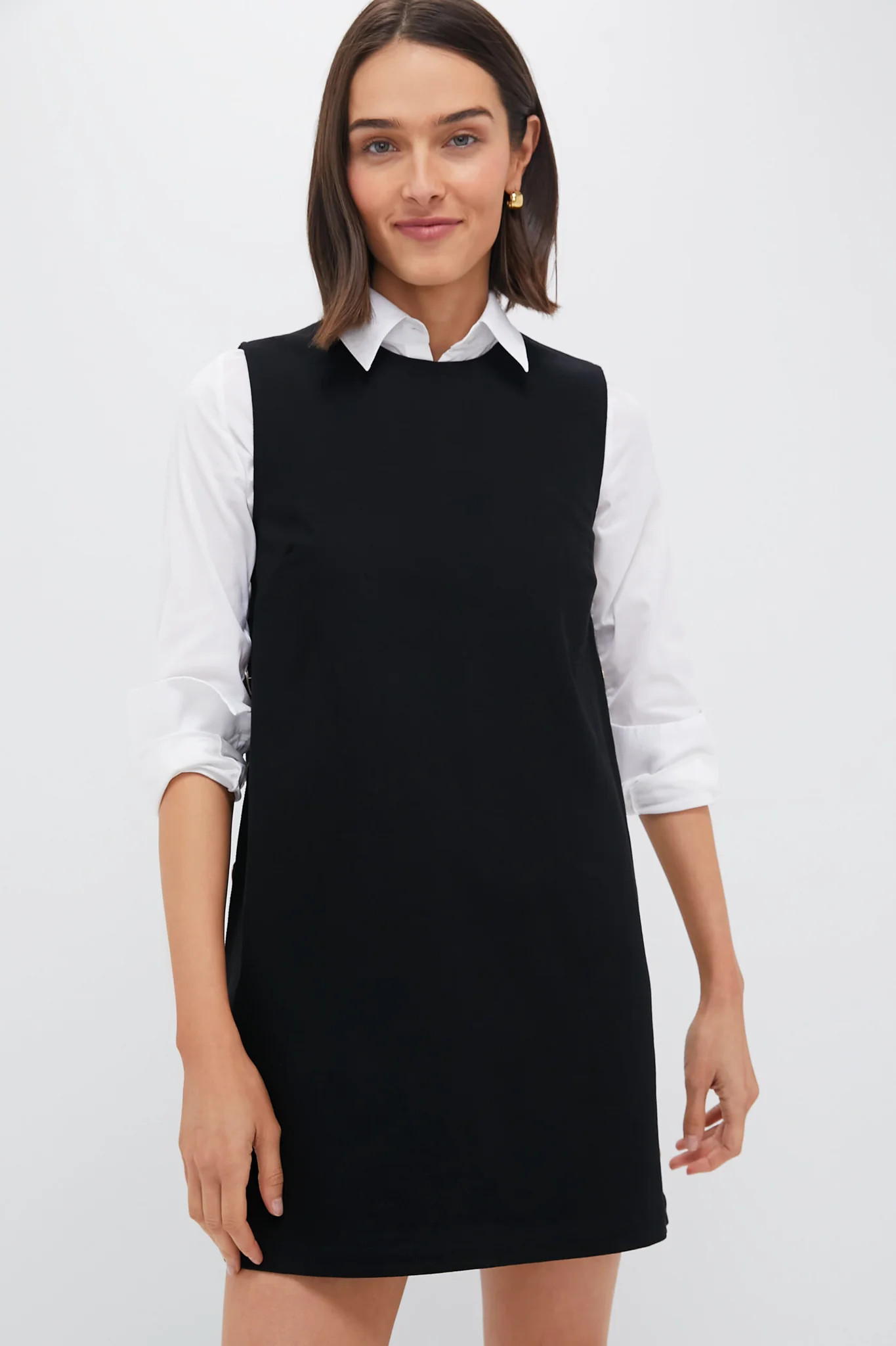 Black Twill Button Bitsy Dress | Tuckernuck (US)