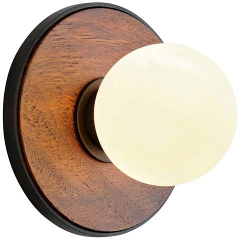 Cadet 6 1/2" High Black and Natural Acacia LED Wall Sconce - #88V90 | Lamps Plus | Lamps Plus