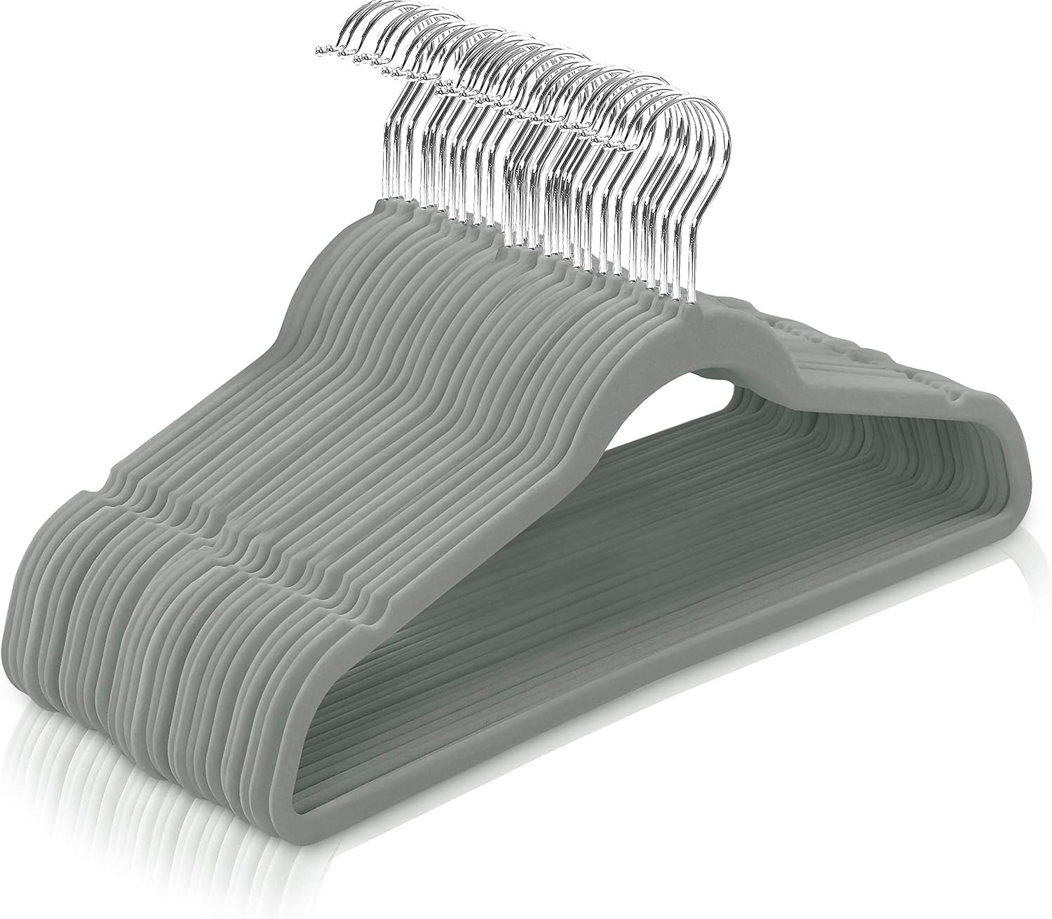 Utopia Home Premium Velvet Hangers 50 Pack - Non-Slip & Durable Clothes Hangers - Grey Hangers wi... | Amazon (US)