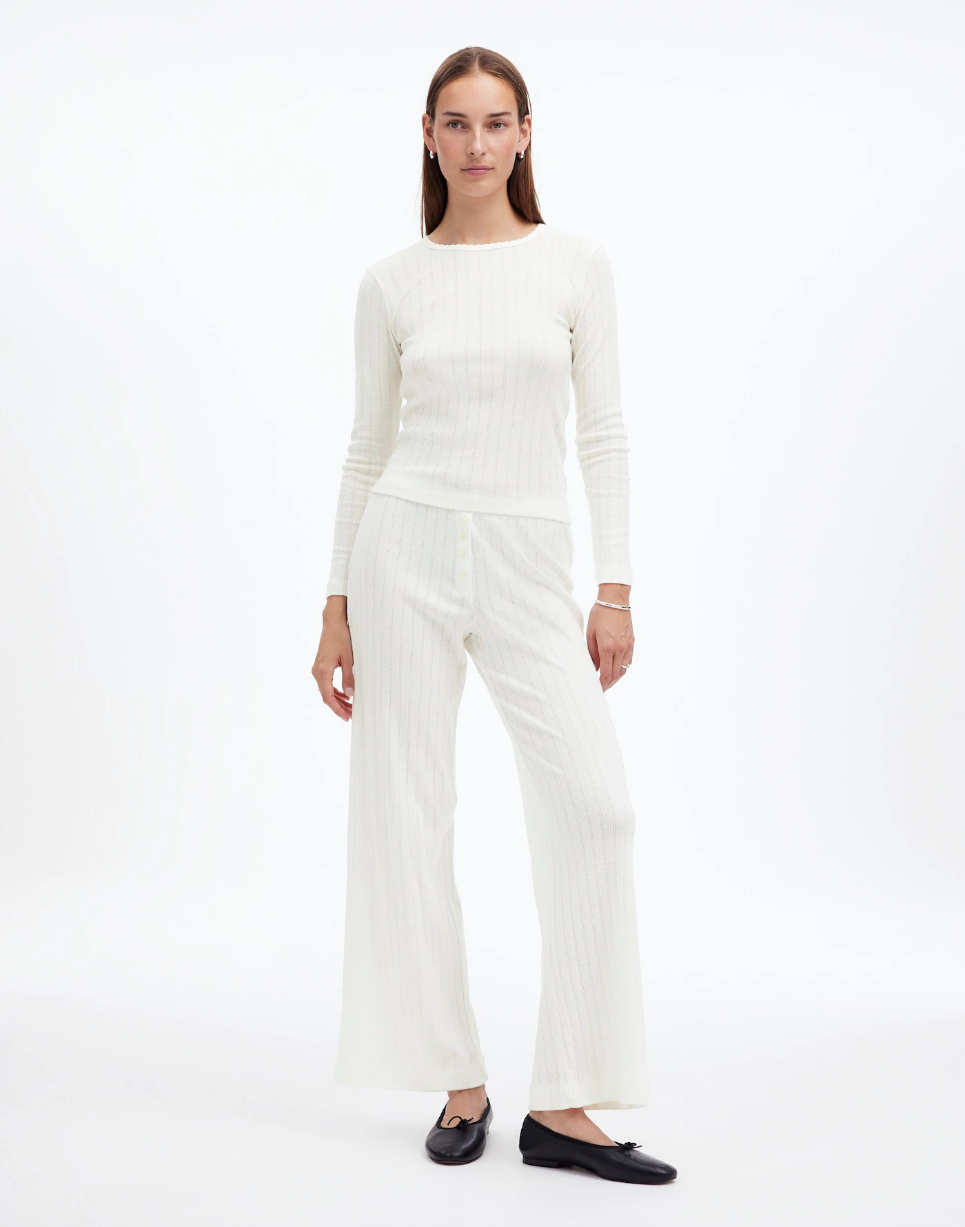 Madewell x LESET Pointelle Perfect Tee &amp; Pant Set | Madewell | Madewell