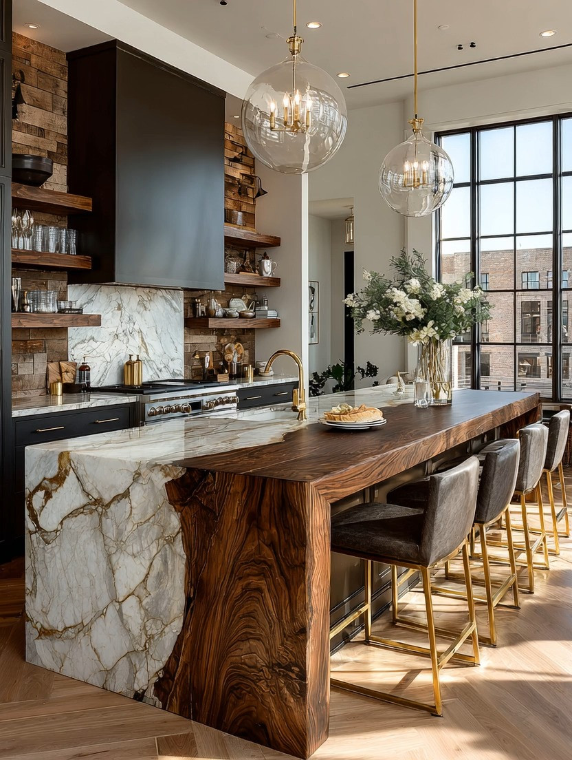 Two small details… that completely transform a kitchen.

If you look closely at this space, it’s not just the layout—it’s the layering. The kind that feels intentional, warm, and elevated without trying too hard.

First: thick wooden floating shelves.
They’re not just storage—they’re design. They add depth, warmth, and that effortless “collected” look while creating space without actually adding space.

Second: the gold faucet.
Simple, refined, and powerful. Whether on an island or your main sink, it brings in that subtle glow that instantly elevates everything around it.

It’s this combination—natural wood + soft gold—that creates a kitchen that feels both grounded and luxurious.

You don’t need a full renovation.
You just need the right details.

Explore floating shelves and gold faucet options—product options linked below.

#kitchendesign #modernhome #interiorstyling #luxuryhome #homedecor 

 #LTKHome
