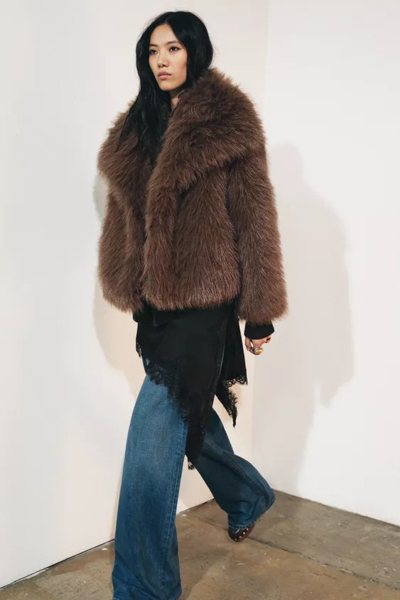 ZW COLLECTION FAUX FUR JACKET | Zara US