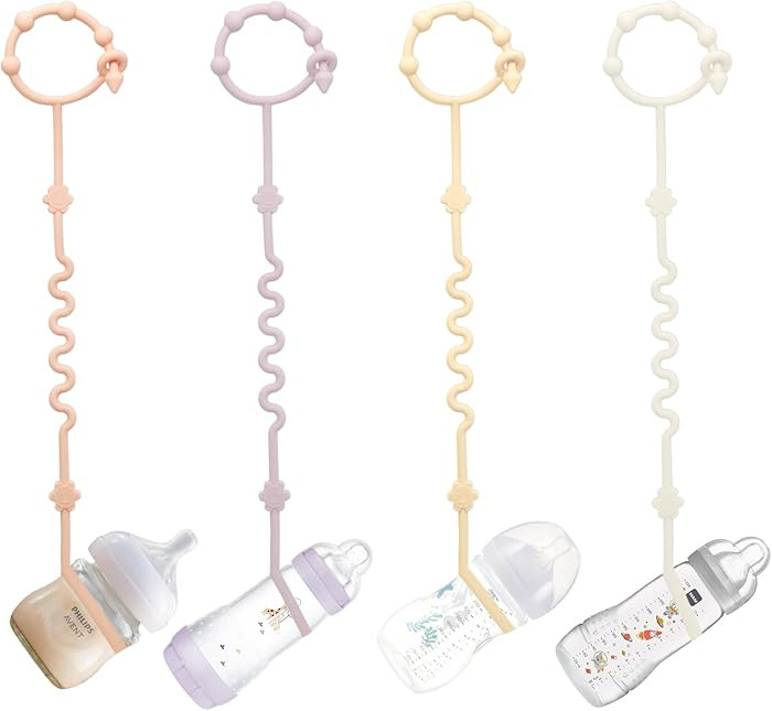 RTMOK (4Pcs) Sippy Cup Strap Keep Bottles and Sippy Cups Off The Floor, Sippy Cup Holder Strap Su... | Amazon (US)
