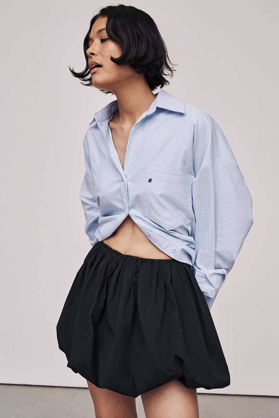 STEVIE BLACK BUBBLE MINI SKIRT | DISSH