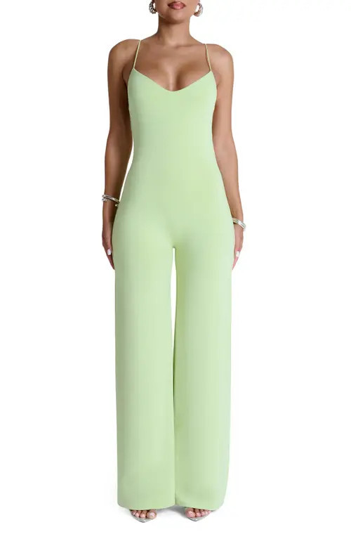 Naked Wardrobe Wide Leg Jumpsuit in Pistachio at Nordstrom, Size Large | Nordstrom