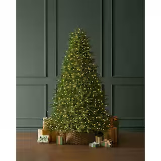 7.5 ft. Breckenridge Twinkling Adaptive Lighting Downswept Fraser Fir LED Pre-Lit Christmas Tree ... | The Home Depot