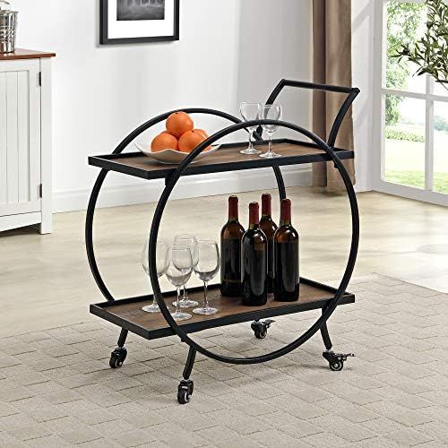 FirsTime & Co. Black and Brown Odessa Bar Cart, American Designed, 27.5 x 14 x 33 inches (70244) | Amazon (US)