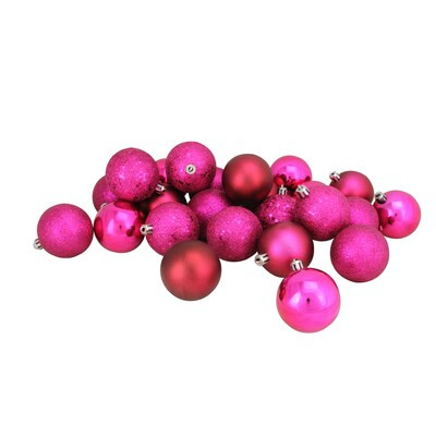 Northlight  24-Pack Pink Ball Indoor Ornament Set Shatterproof | Lowe's