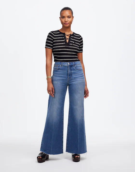 The Curvy Flared Wide-Leg Crop Jean | Madewell