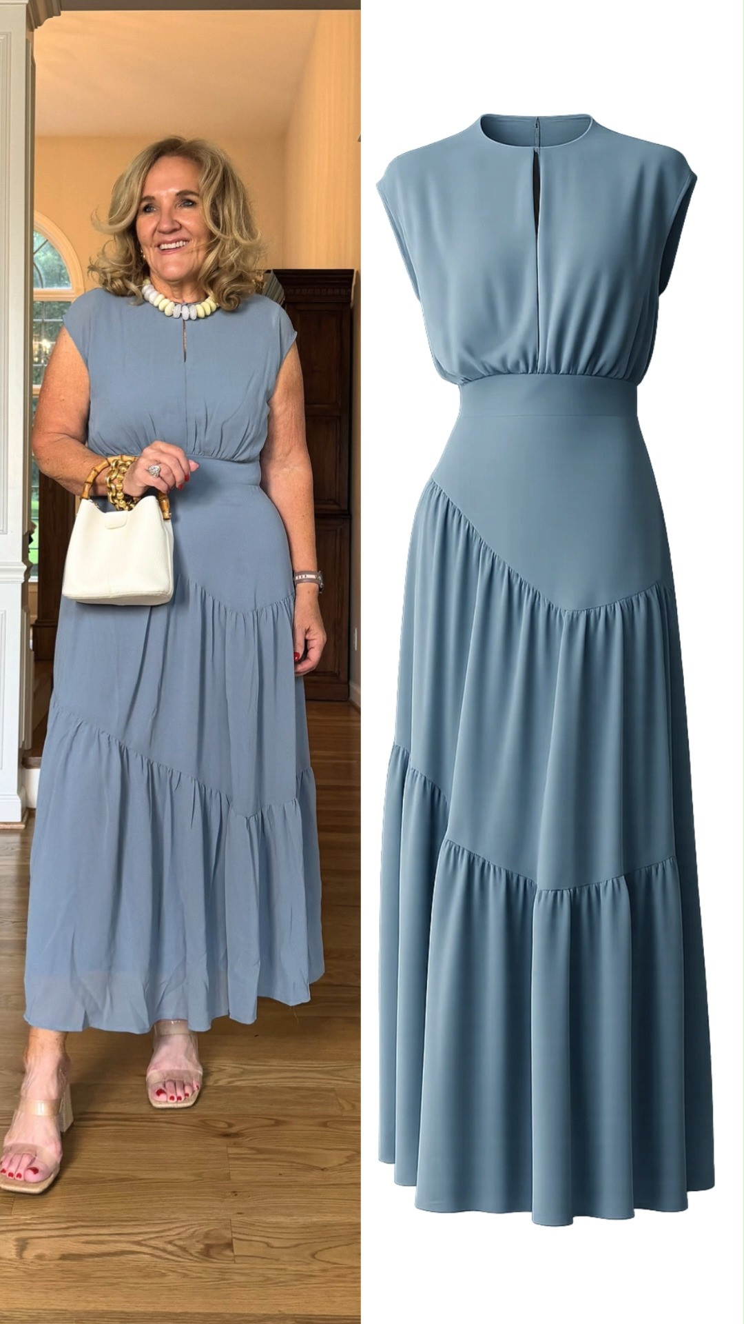 This By Anthropologie cap-sleeve midi dress is a timeless piece you'll wear for so many occasions. The flattering cinched waist, soft drape, and elegant light blue color make it perfect for church, weddings, showers, and dinner out.

💡 LTK MADE EASY
❤️ Heart = Support my posts!
🔖 Save = Get sale & restock alerts
📋 Lists = Keep favorites organized
📲 Share = Send lists and products to a friend. Hello, Christmas List!
💬 Comment = Ask me anything about what I'm wearing.:-)

#LTKActive #LTKOver40 #LTKSaleAlert