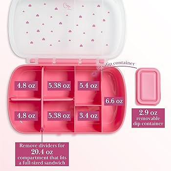 Paris Hilton 2-Pack Bento Style Snack Boxes, 7-Compartment Lunch Containers with Built-In Phone S... | Amazon (US)