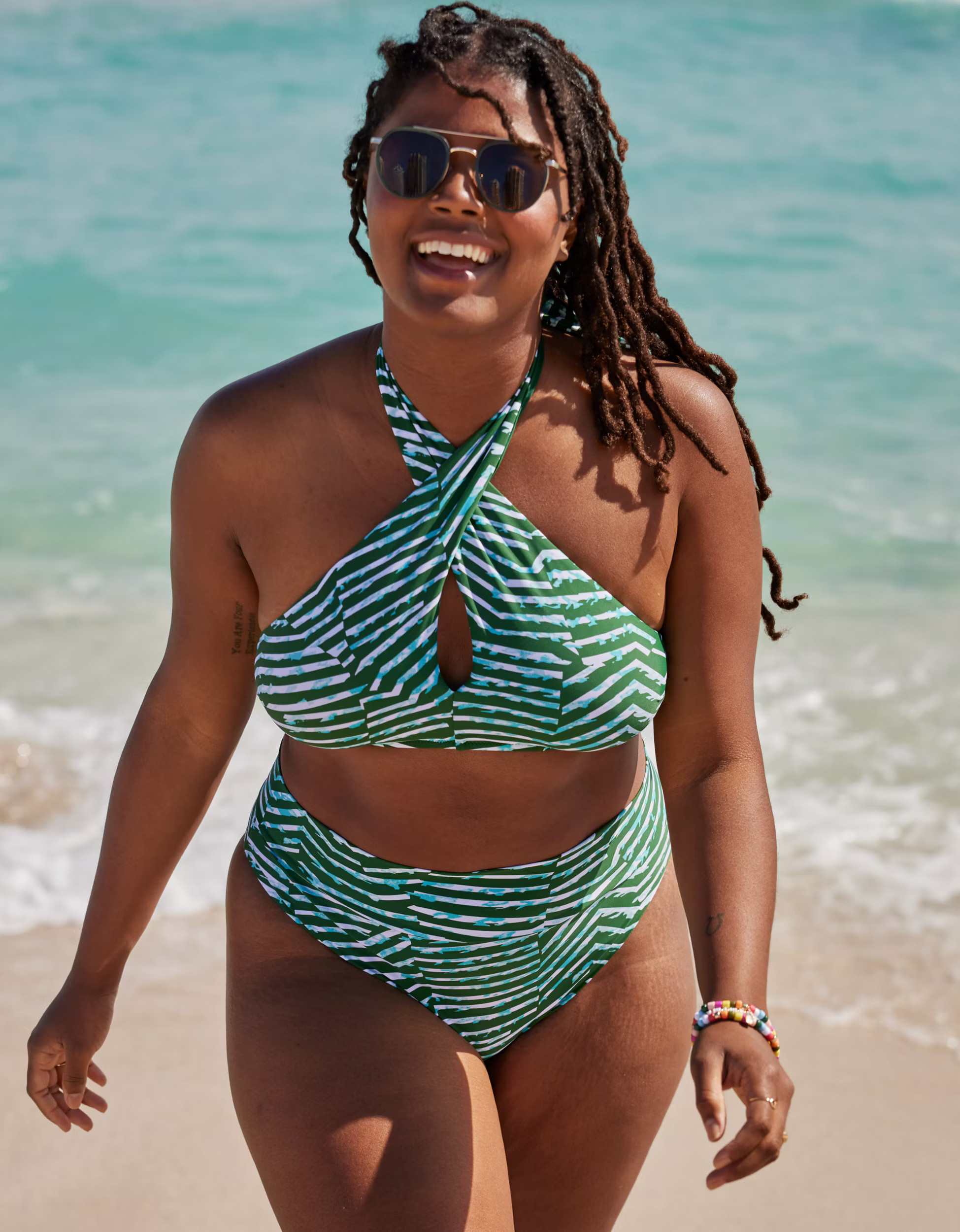 Aerie Crossover Keyhole Halter Bikini Top | American Eagle Outfitters (US & CA)