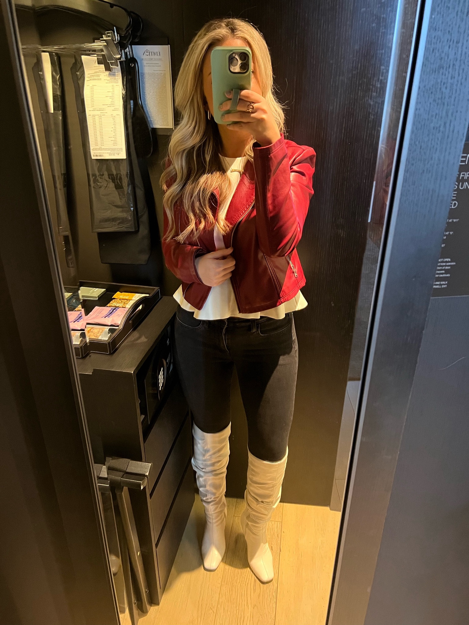 Faux leather from head to toe ❤️🤍

Moto jacket is a few years old, originally from Express, but linked some similar styles here!

+ American Eagle jeggings till I die… so comfortable & perfect for people who hate wearing jeans (like me)!

++ These boots are so cute and SO comfy - was on my feet for an entire Jonas Brothers concert and had no pain! 

+++ Everything in this post is ON SALE NOW!

#LTKfindsunder100 #LTKworkwear #LTKfindsunder50