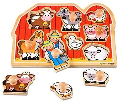 Melissa & Doug Farm Animals Jumbo Knob Wooden Puzzle | Amazon (US)