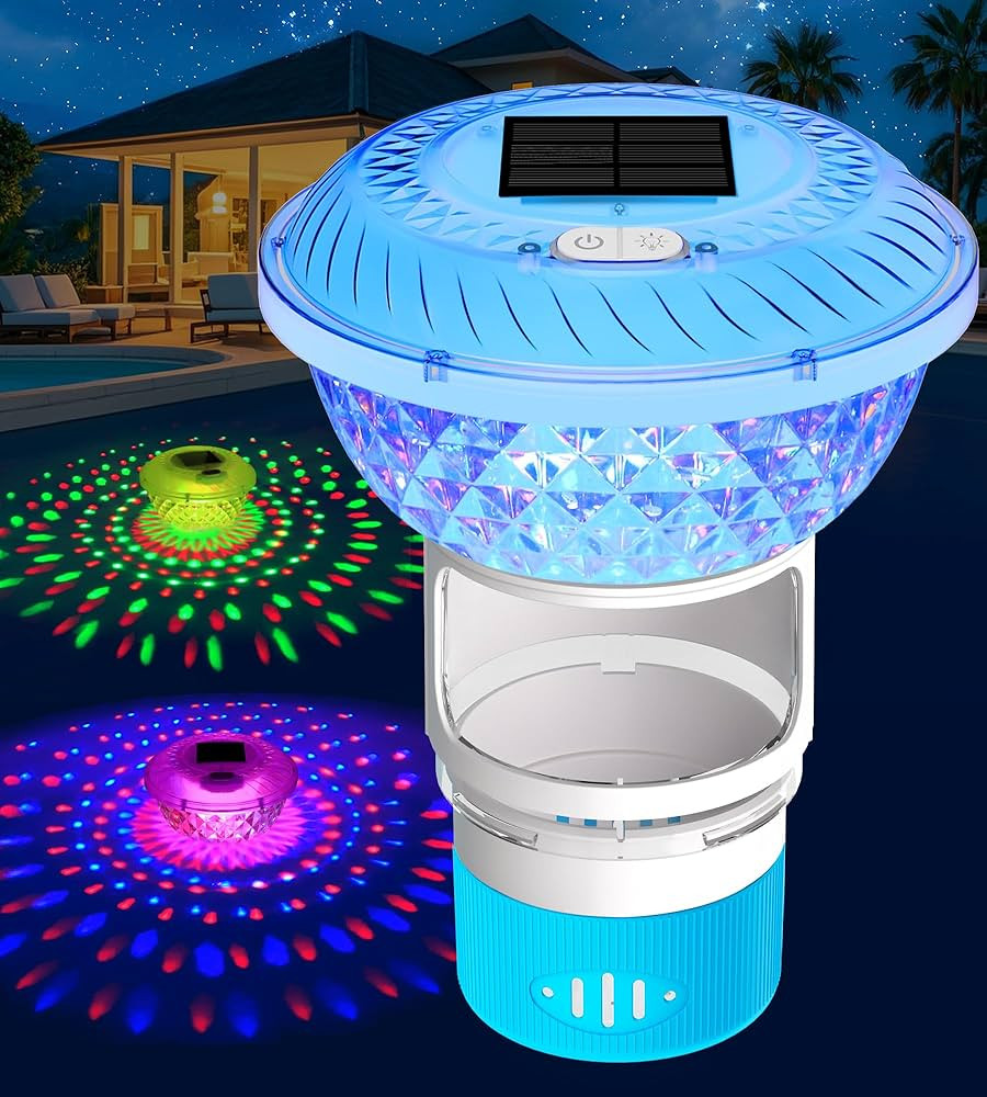 FineBud2025 Upgrade Solar Chlorine Floater,Pool Chlorine Floater with Colorful Light,Button Contr... | Amazon (US)
