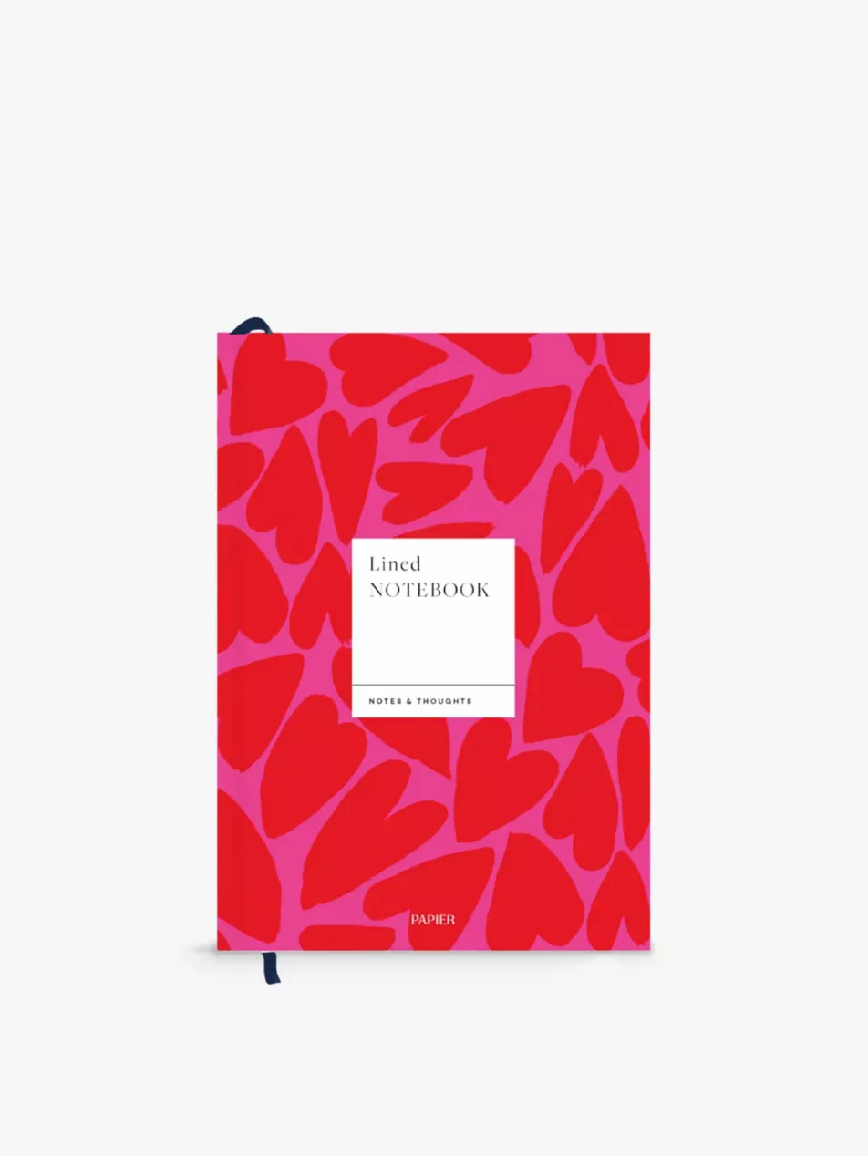 Full Of Hearts lined hardback notebook 21.5cm x 15.3cm | Selfridges
