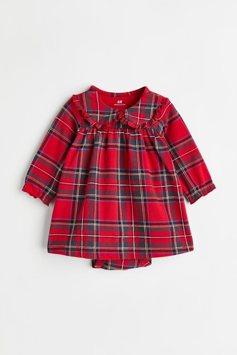 Cotton Jersey Dress - Red/plaid - Kids | H&M US | H&M (US + CA)