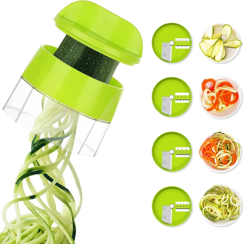 Spiralizer for Veggies, 4 in 1 Zoodles Spiralizer, Zucchini Noodle Maker, Zucchini Spiralizer for... | Amazon (US)