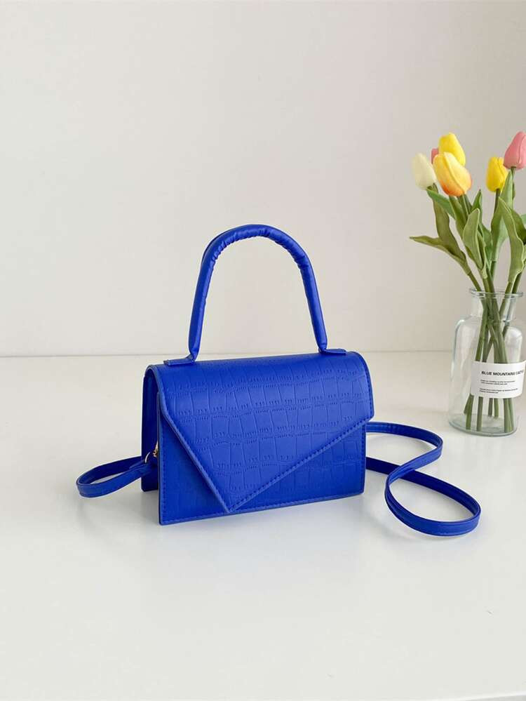 Mini Crocodile Embossed Flap Square Bag | SHEIN