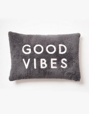 Dormify Good Vibes Sherpa Throw Pillow | American Eagle Outfitters (US & CA)