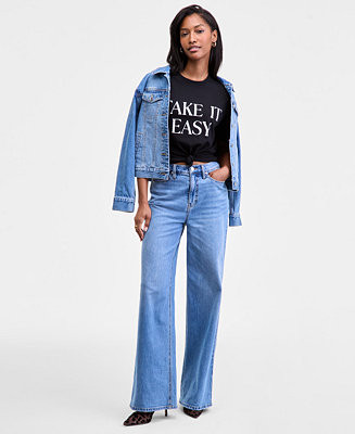 Women's High-Rise Wide-Leg Jeans, Regular & Short, Macy's Exclusive | Macy's