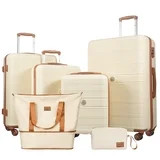 Travelhouse 6 Piece Hardshell Luggage Set Lightweight Suitcase with TSA Lock and Spinner Wheels a... | Walmart (US)
