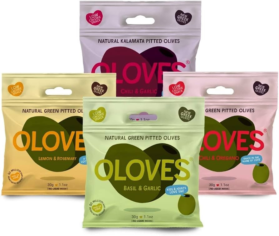 OLOVES Natural Whole Pitted Olives | 24 Pack Variety | Basil & Garlic, Chili & Oregano, Lemon & R... | Amazon (US)