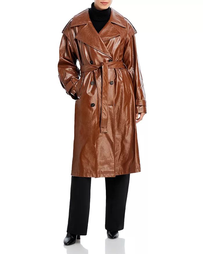Isa Faux Leather Crinkle Coat | Bloomingdale's (US)