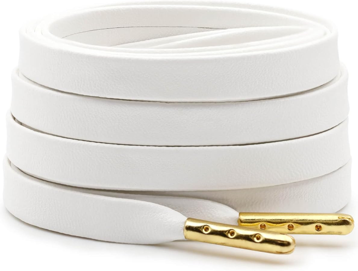 DELELE Flat PU Leather Laces: Waterproof Shoelaces for Sneakers Boot 2 Pair | Amazon (US)