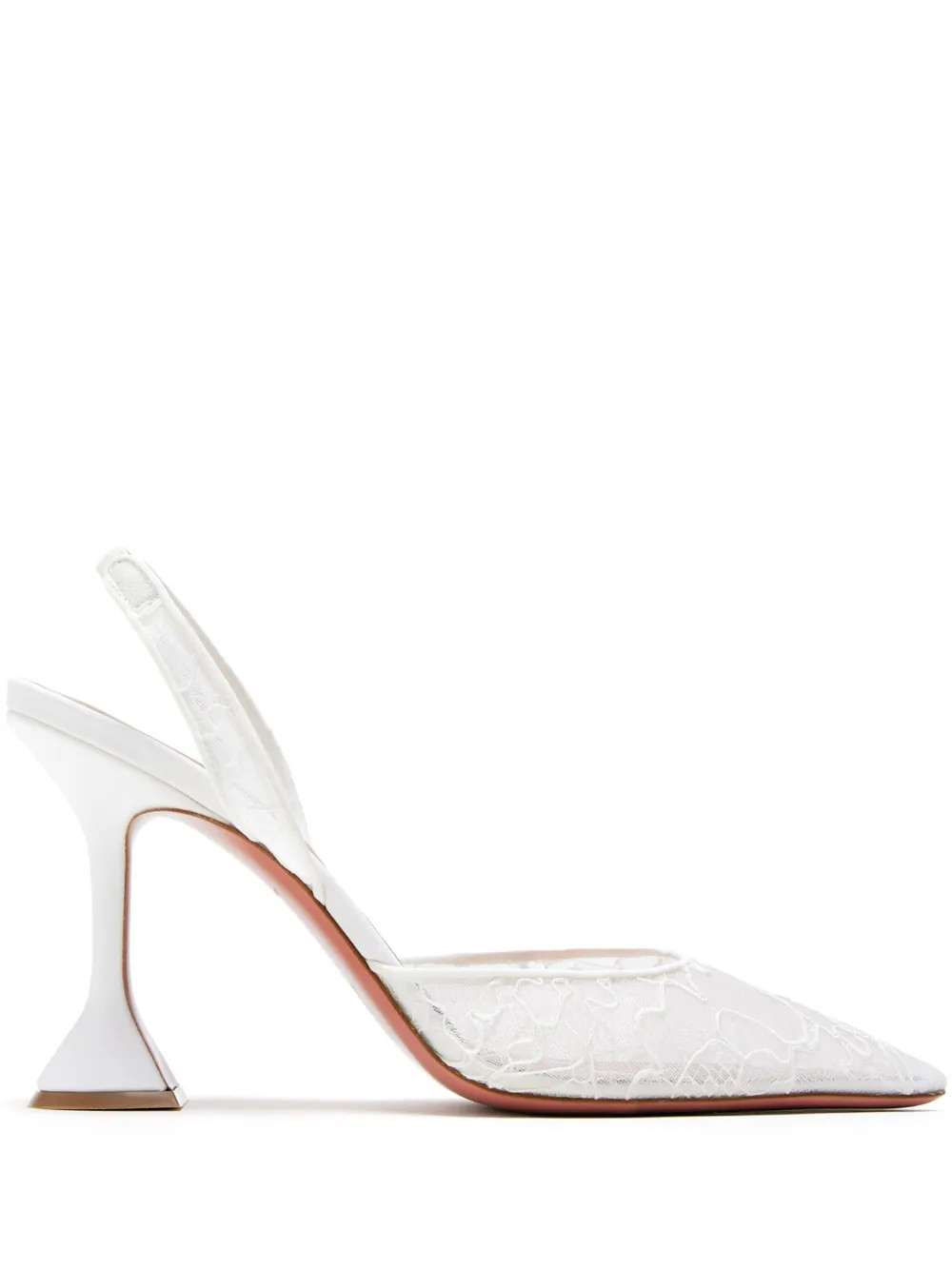 Amina Muaddi 95mm Holli Pumps | White | FARFETCH | Farfetch Global