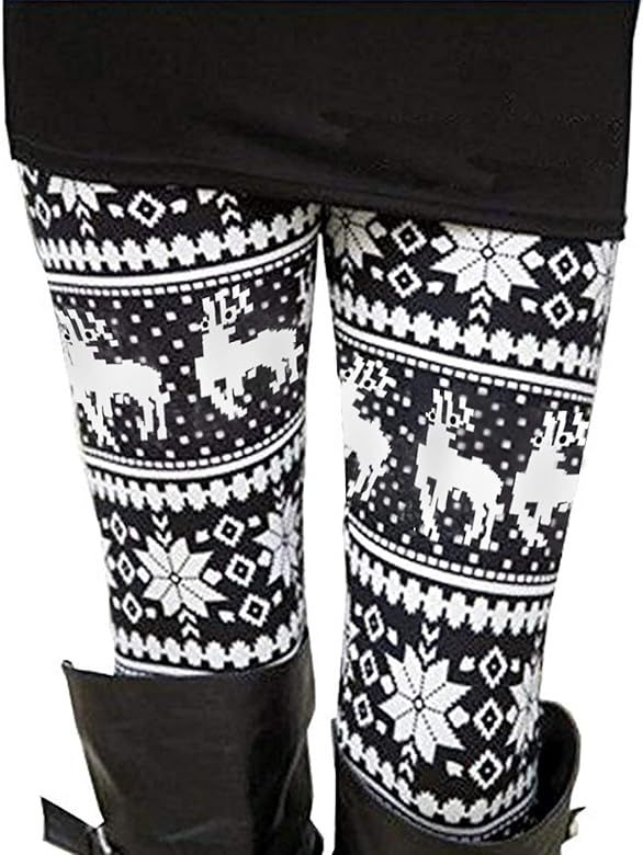 Womens Ultra Soft Brushed Christmas Leggings Pants Ankle Length XS-5XL | Amazon (US)