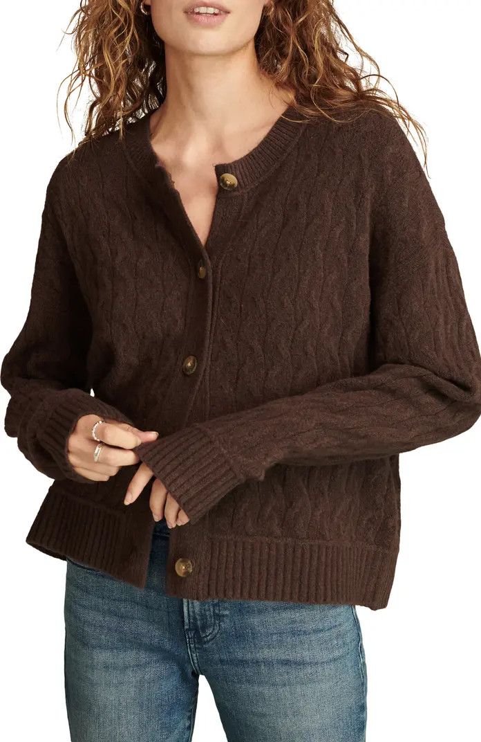 Slouchy Cable Crop Cardigan | Nordstrom