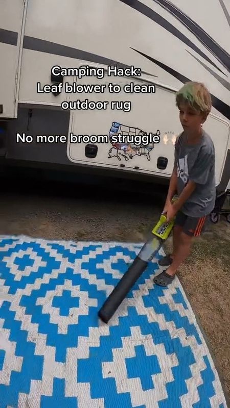 We use a Ryobi leaf blower to clean our Glamplife outdoor rug for our camper. The outdoor mat from Glamplife is the perfect rug for your RV. Leaf blower from Home Depot

#LTKtravel