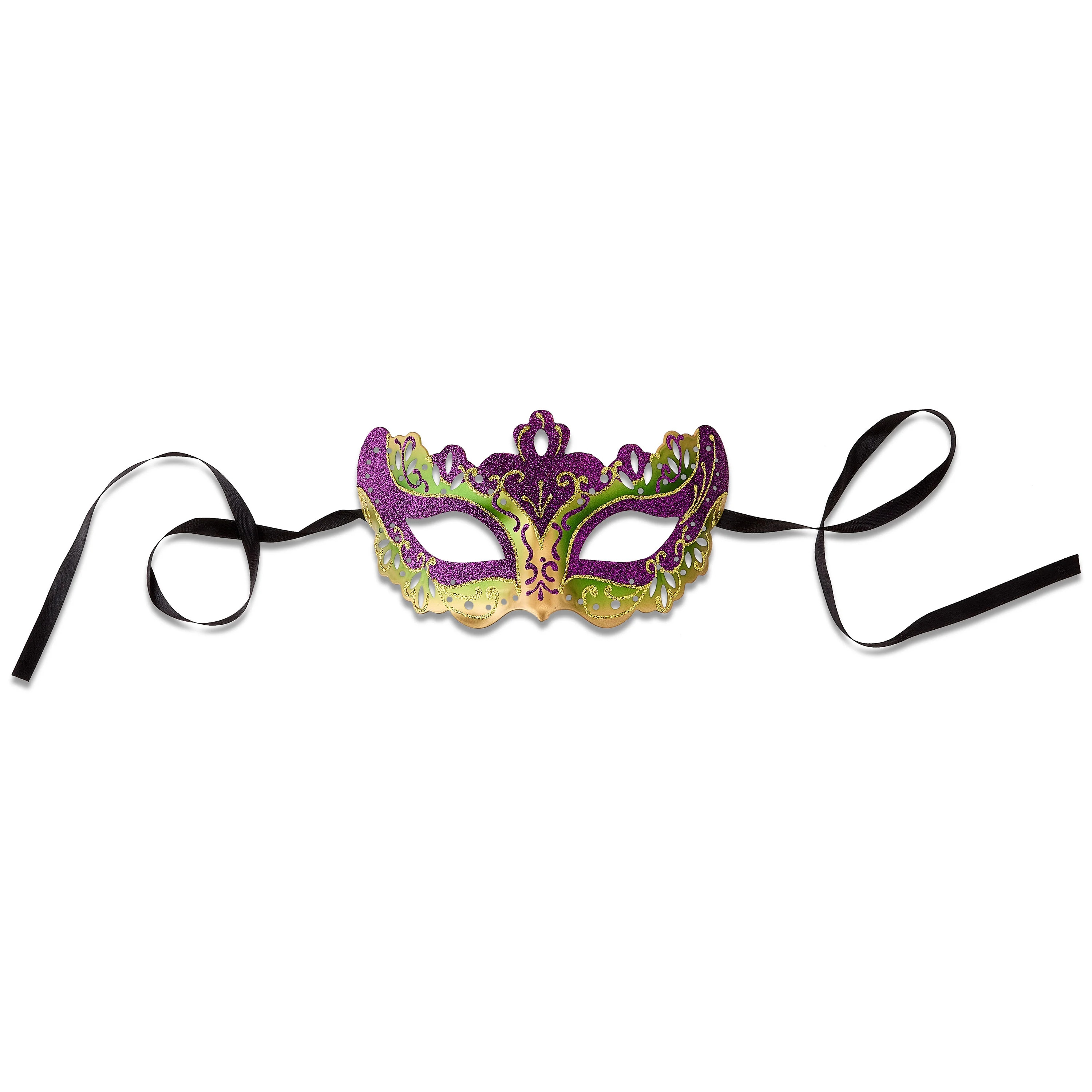 Glitter Costume Mask, Multicolor, Mardi Gras by Way To Celebrate | Walmart (US)