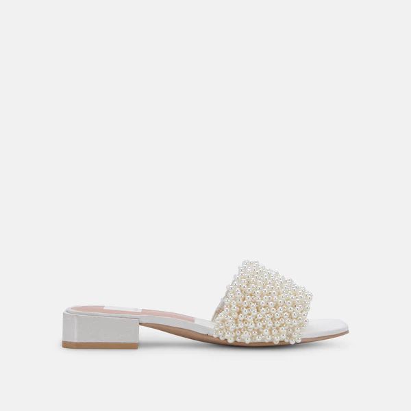 HALIE PEARL SANDALS IN VANILLA PEARLS | DolceVita.com