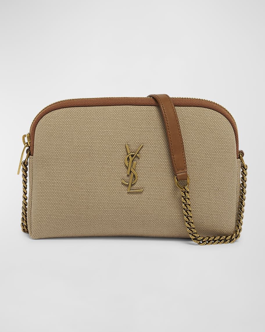 Saint Laurent Gaby Mini YSL Crossbody Bag in Canvas & Leather | Neiman Marcus