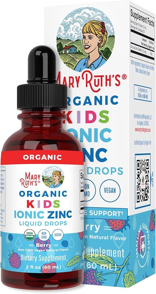 MaryRuth Organics, Ionic Liquid Zinc Supplements for Immune Support for Kids, Ages 4-13, Zinc Sul... | Amazon (US)