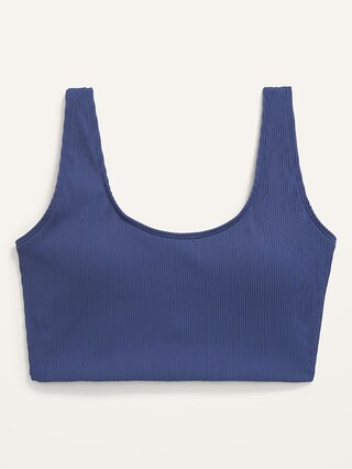 Scoop-Neck Rib-Knit Longline Swim Top for Women | Old Navy (US)
