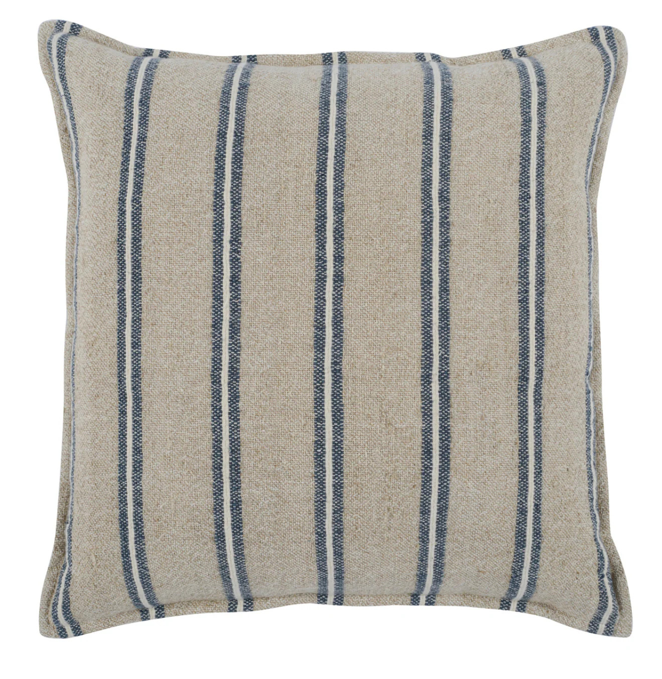 Striped Natural/Blue Pillow - Set of Two | Mintly Home