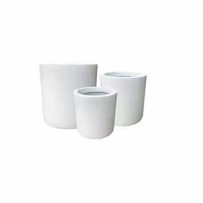 KANTE Large (25-65-Quart) 15.8-in W x 15.8-in H Pure White Concrete Planter with Drainage Holes L... | Lowe's