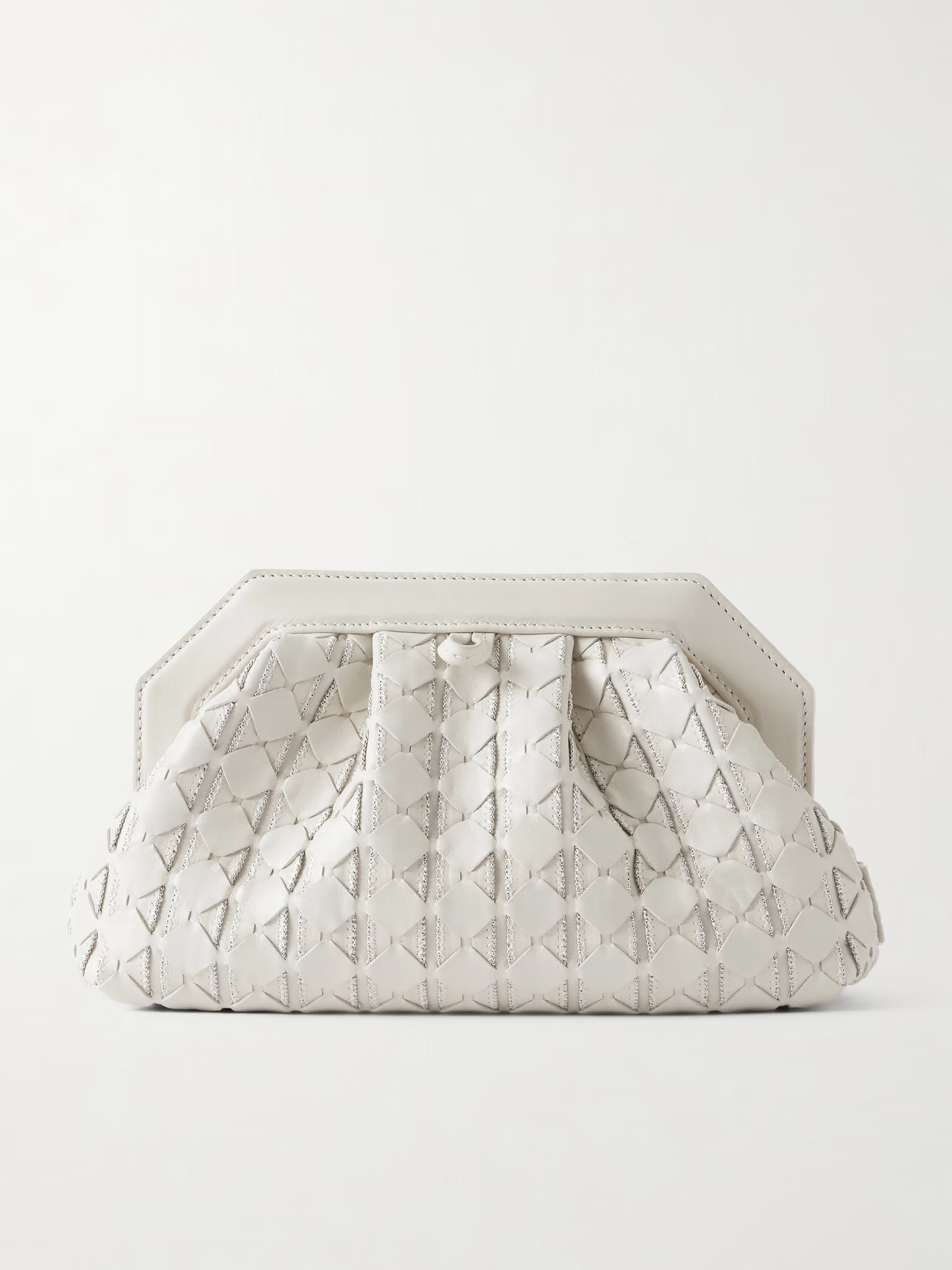 Serapian - Secret Mini Embellished Woven Leather Clutch - Neutrals | NET-A-PORTER (US)