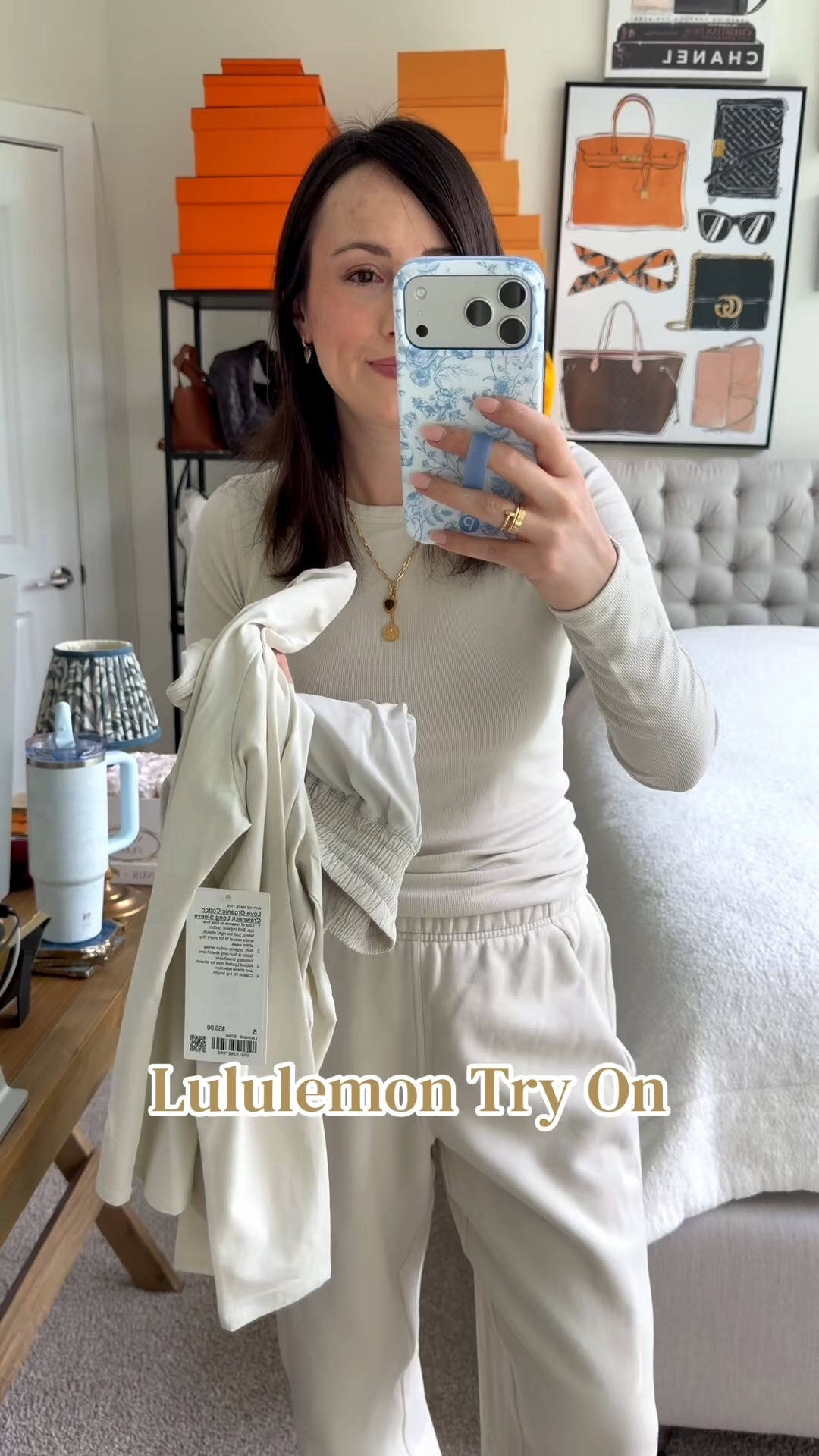 Lululemon long sleeve and shorts in the color Bone

#LTKootd #LTKSeasonal